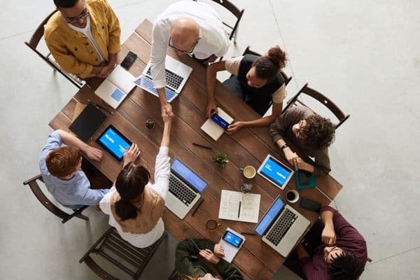 Team designing and wireframing together