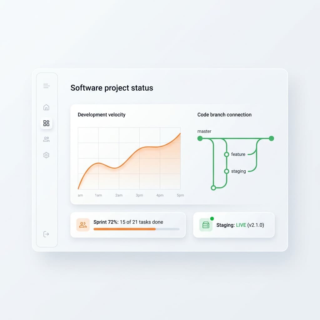 Abstract 3D digital illustration representing developer team scaling and cloud co-development connection nodes